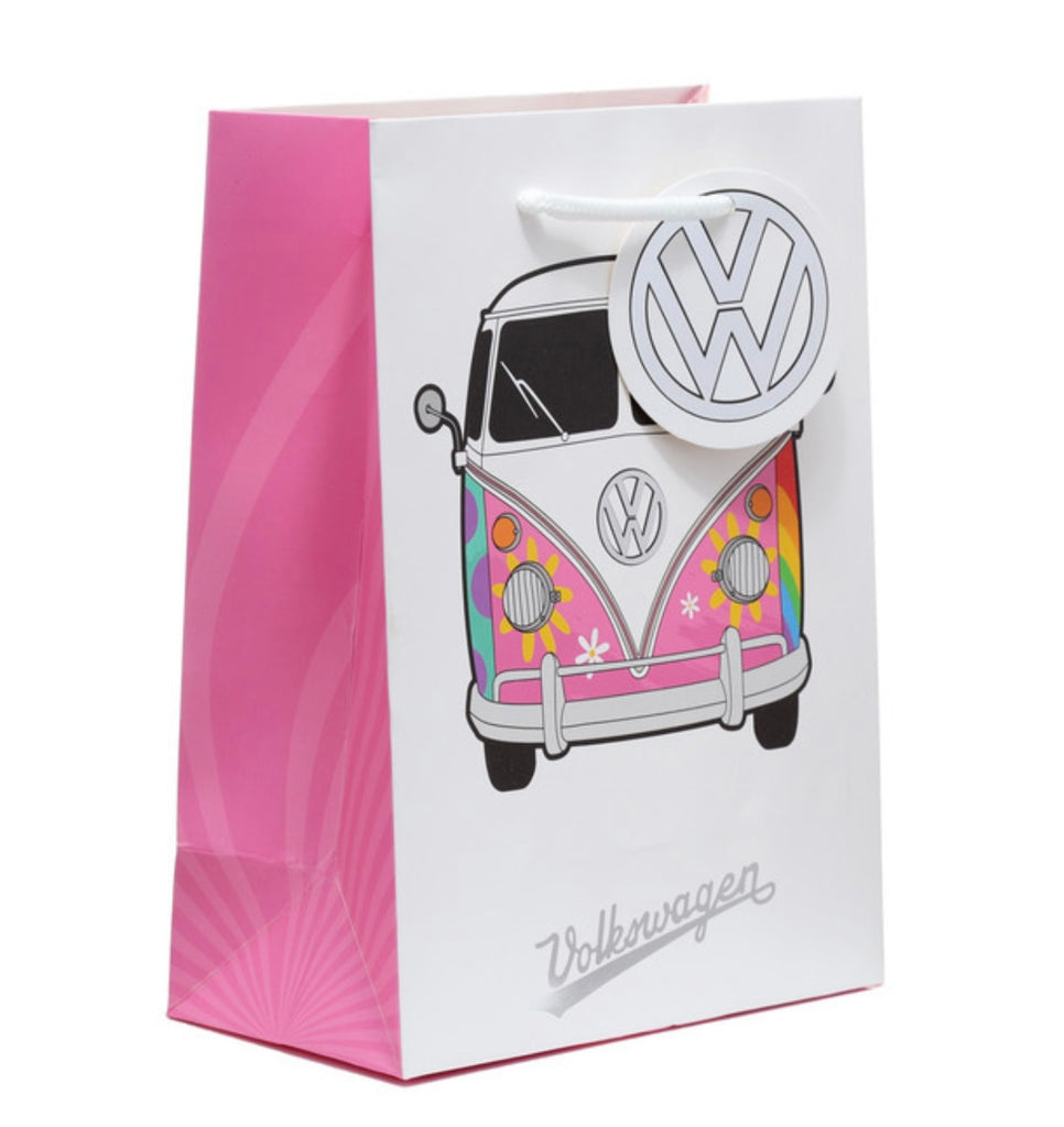 VW Happy Camper Gift Bag - pink Gift Bags