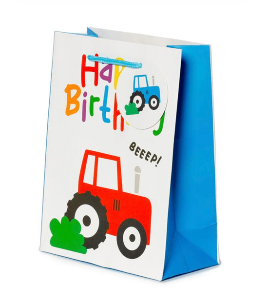 Happy Birthday Little Tractors Gift Bag