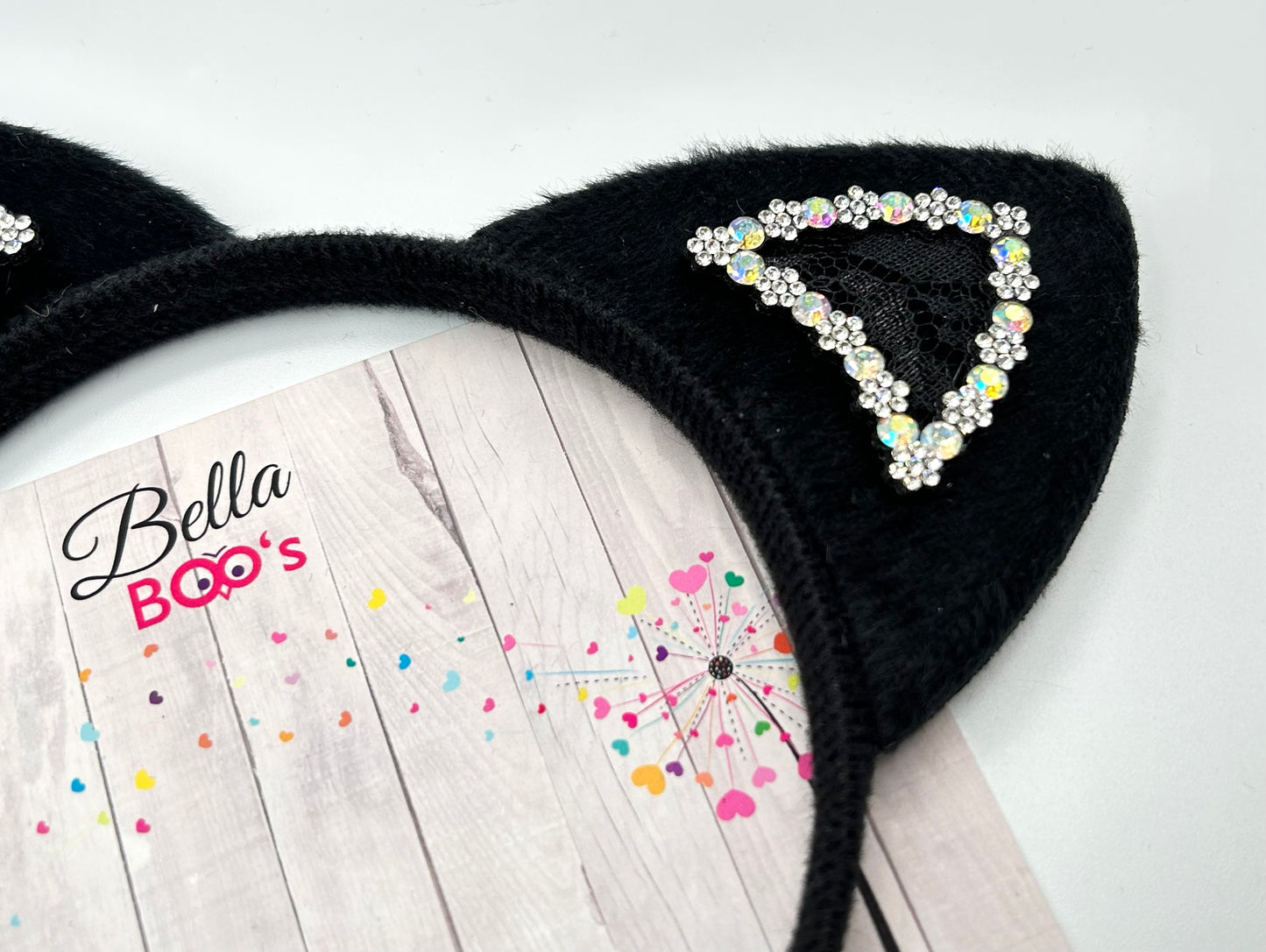 Halloween Diamante Cat Ear Hair Band