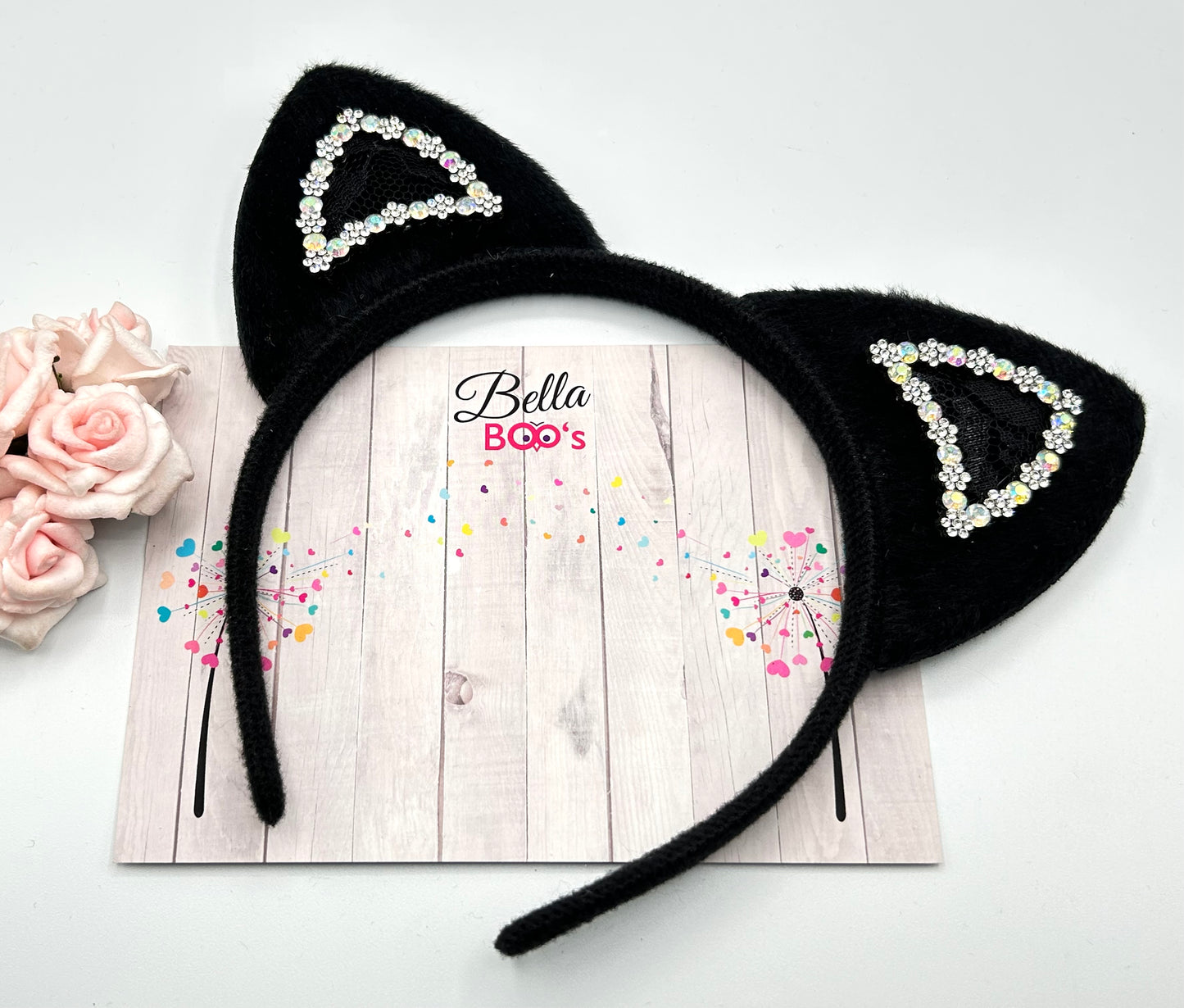 Halloween Diamante Cat Ear Hair Band