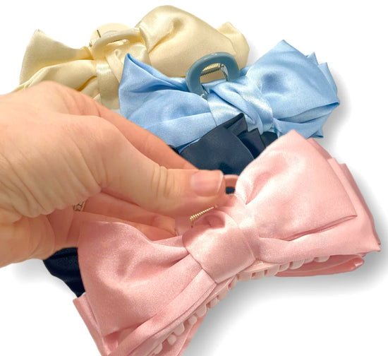 Satin Bow Hair Claw Clip - Choose Your Colour