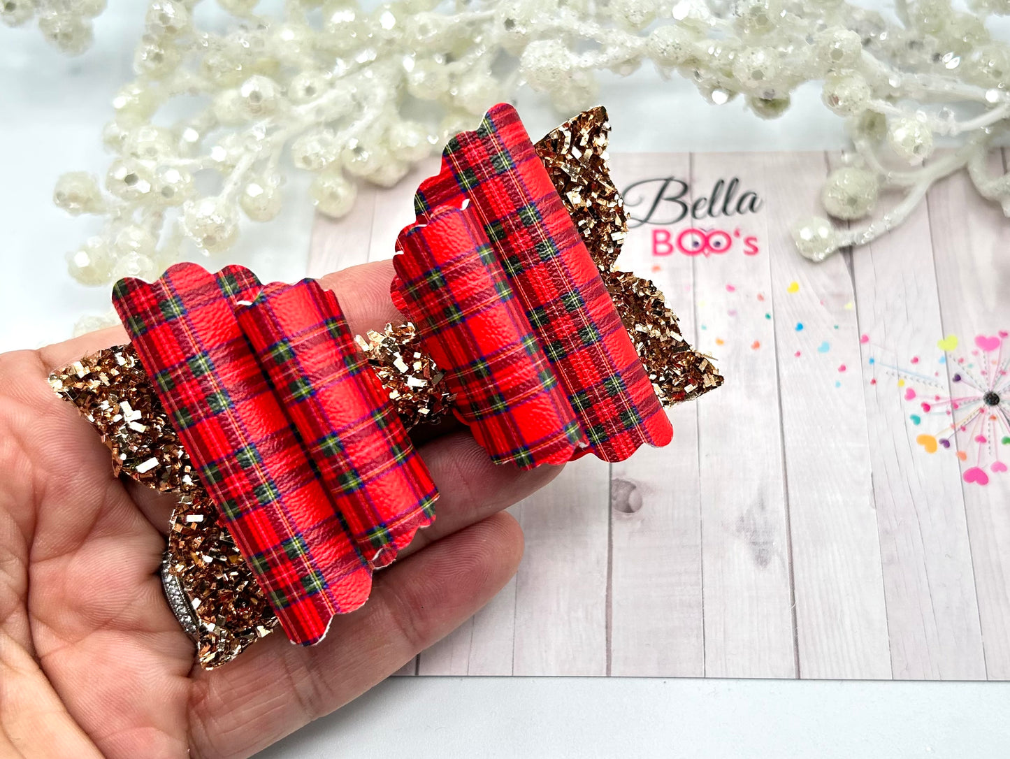 Christmas Red Tartan Hair Bow