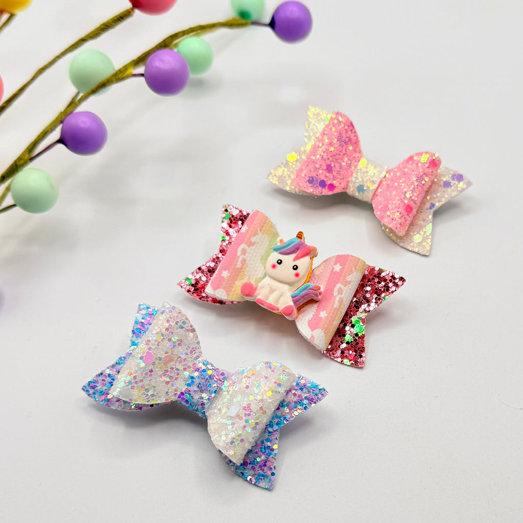 New Unicorn Flutter Hair Bow Set Hair Bows