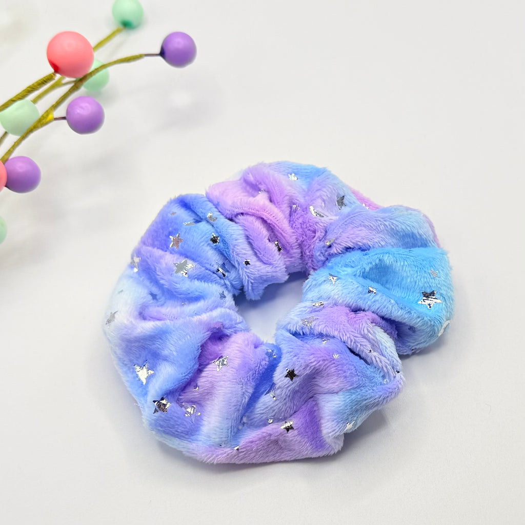Lilac/Blue Fluffy Ombre Hair Scrunchie Hair scrunchies
