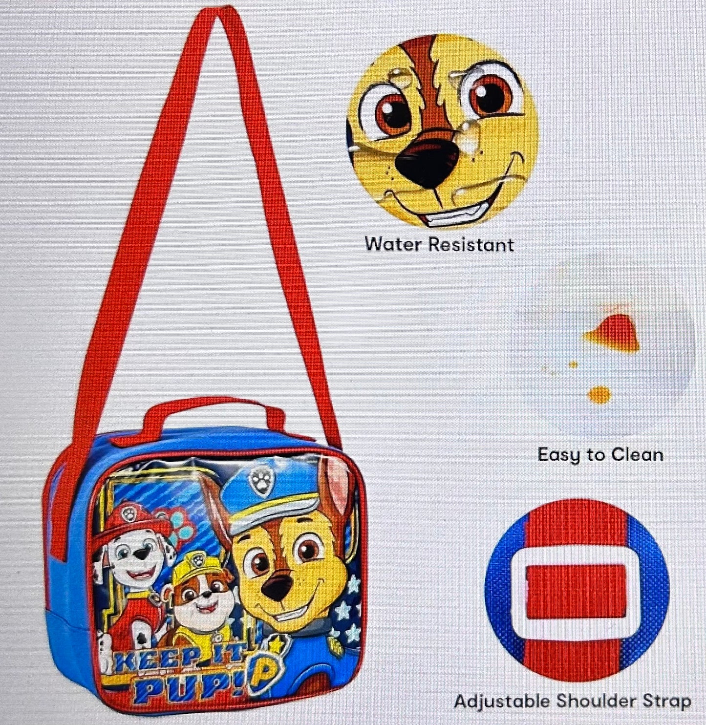 PAW Patrol  3 Piece Lunch Bag, Sandwich Box & Bottle Set for School & Travel