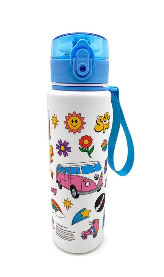 Volkswagen VW T1 Camper Bus Retro Pop Top 600ml Shatterproof Bottle