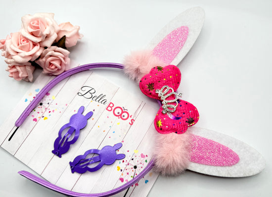 Princess Bunny Ears & Clip Set