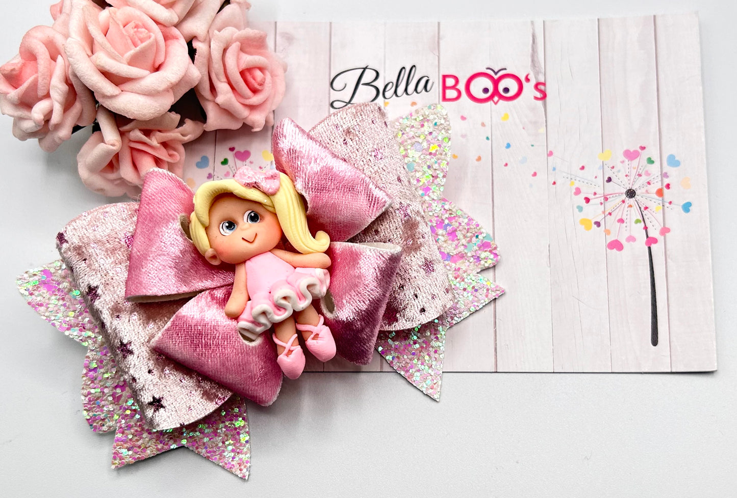 Deluxe Ballerina Hair Bow - Handcrafted Clay - Select Your Colour