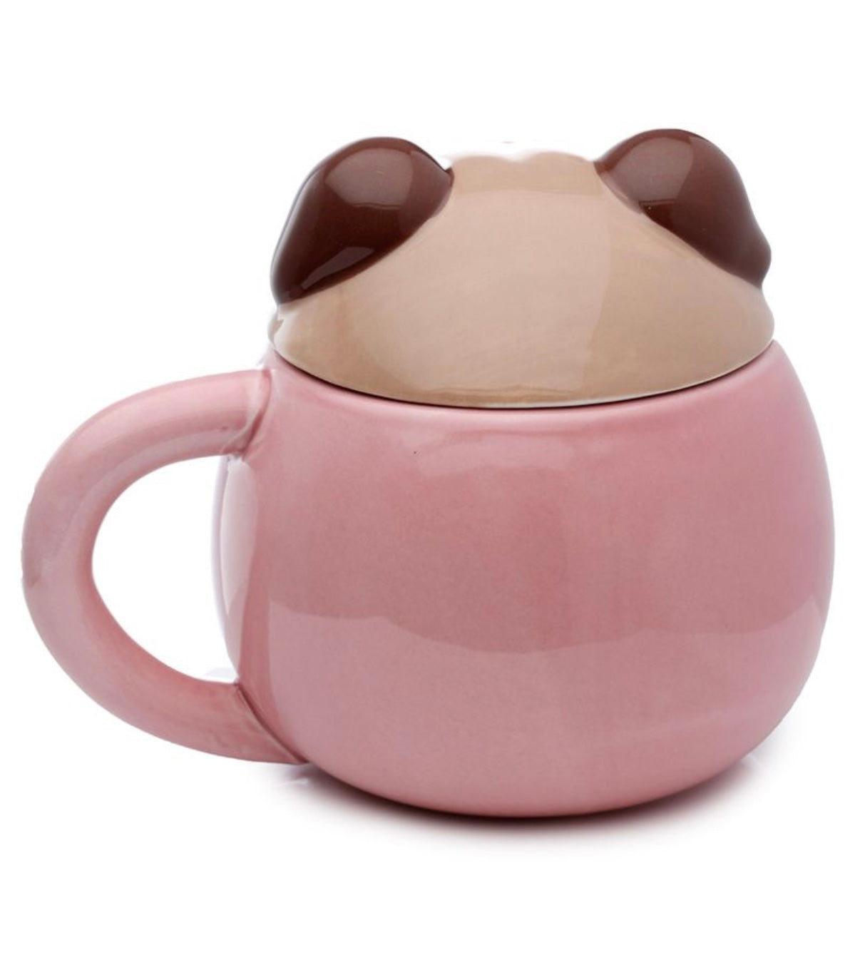 Mopps Pug Peeping Lid Ceramic Lidded Animal Mug