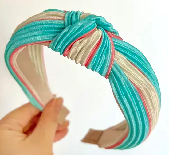 Top Knot Hair Band - Turquoise