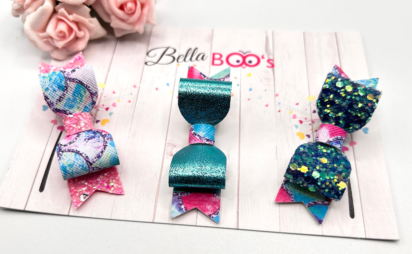 Itsy Bitsy Hair Bow Set - Mermaid Lux