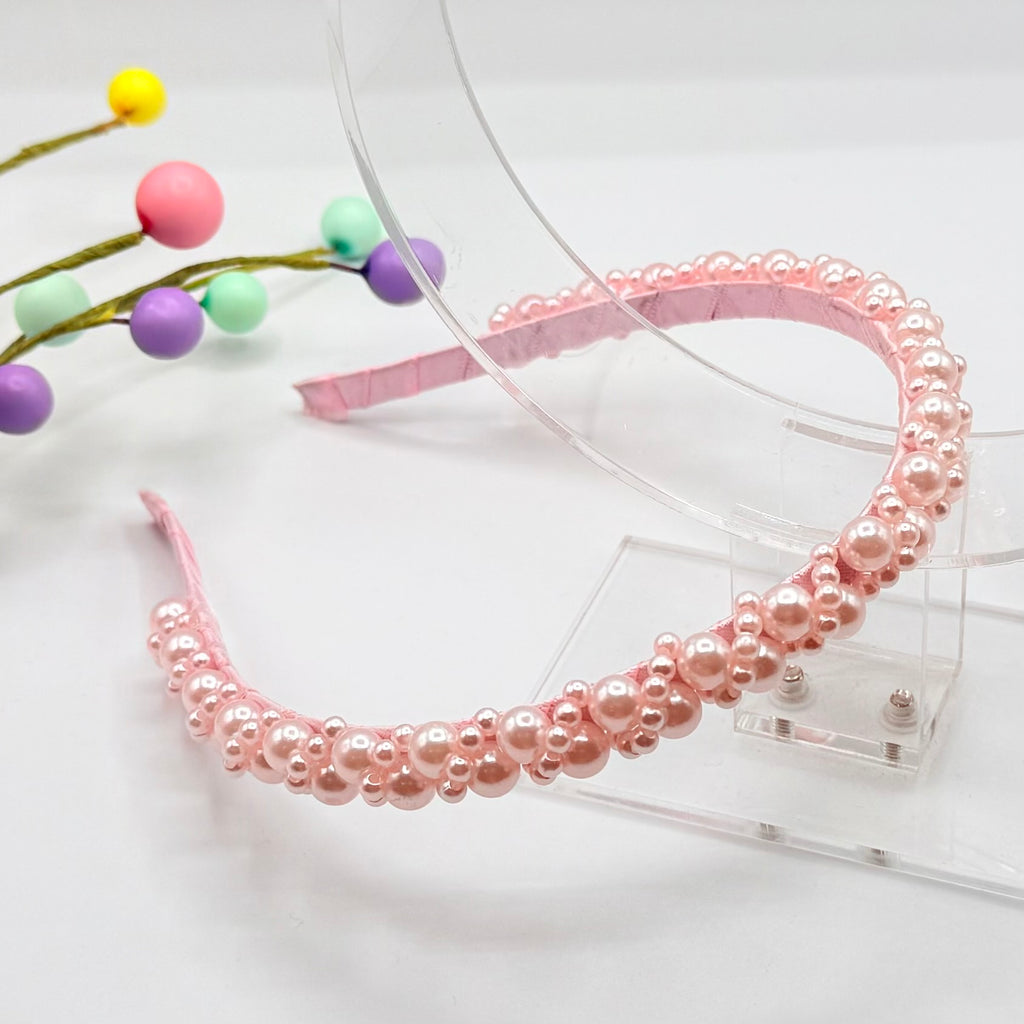 Pink Faux Pearl Cluster Hair Band Hair bands