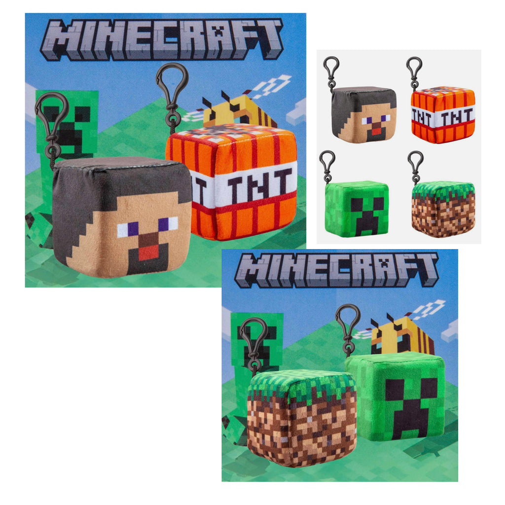 Minecraft Plush Clip On - Chose From 4 Bag clips & keyrings