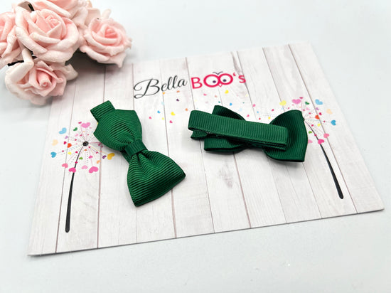 Load image into Gallery viewer, Ribbon Hair Bow Set - Green
