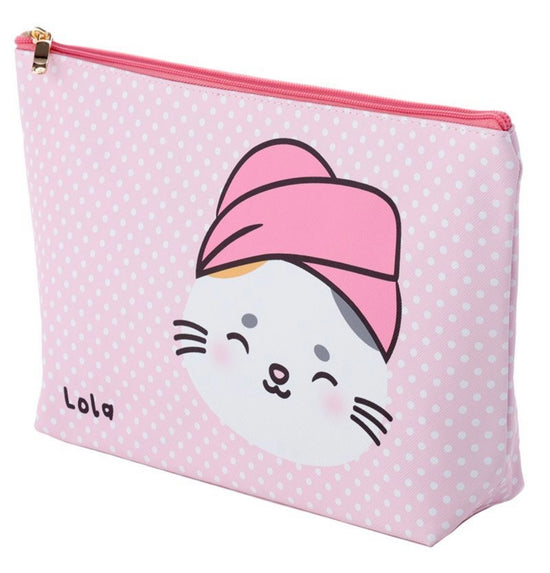 Adoramals Pets Lola the Cat Large PVC Toiletry Makeup Wash Bag