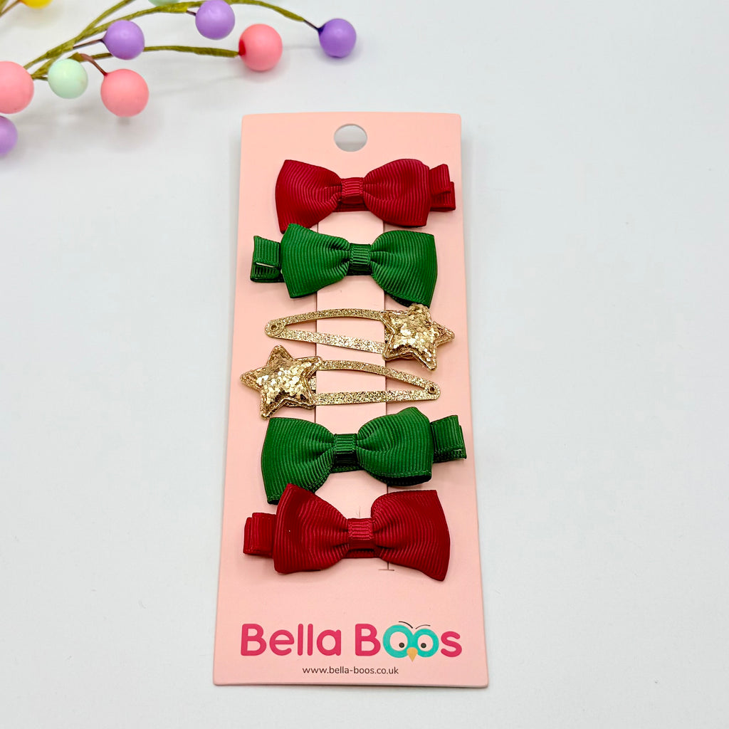 Christmas Hair Clip Set - Festive Sparkles Hair Clips