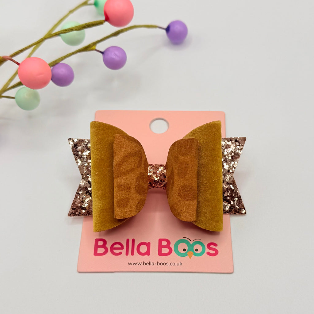 Mustard Lux Hair Bow Hair Bows