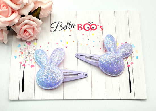 Sparkle Bunny Clip Set - Lilac