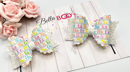 Alphabet Pigtail Hair Bow Set