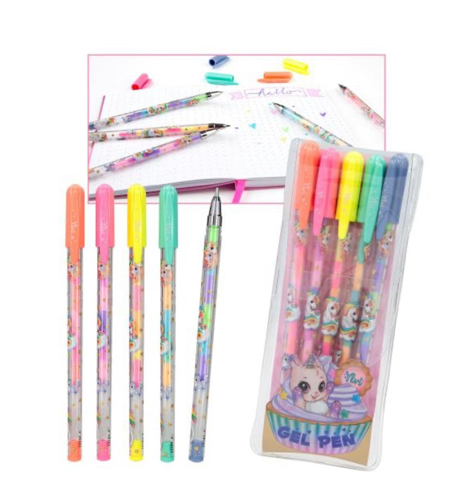 Ylvi Gel Pen Set 5 Rainbow Colours Stationary