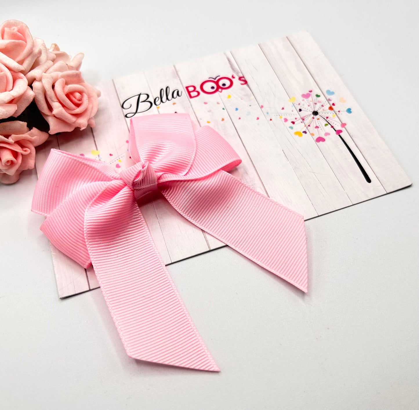 Ribbon Hair Bow - Pink Or White