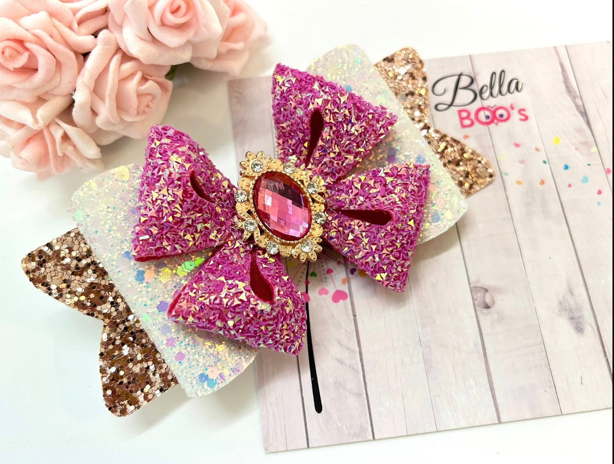 Deluxe Hair Bow - Magenta Lux