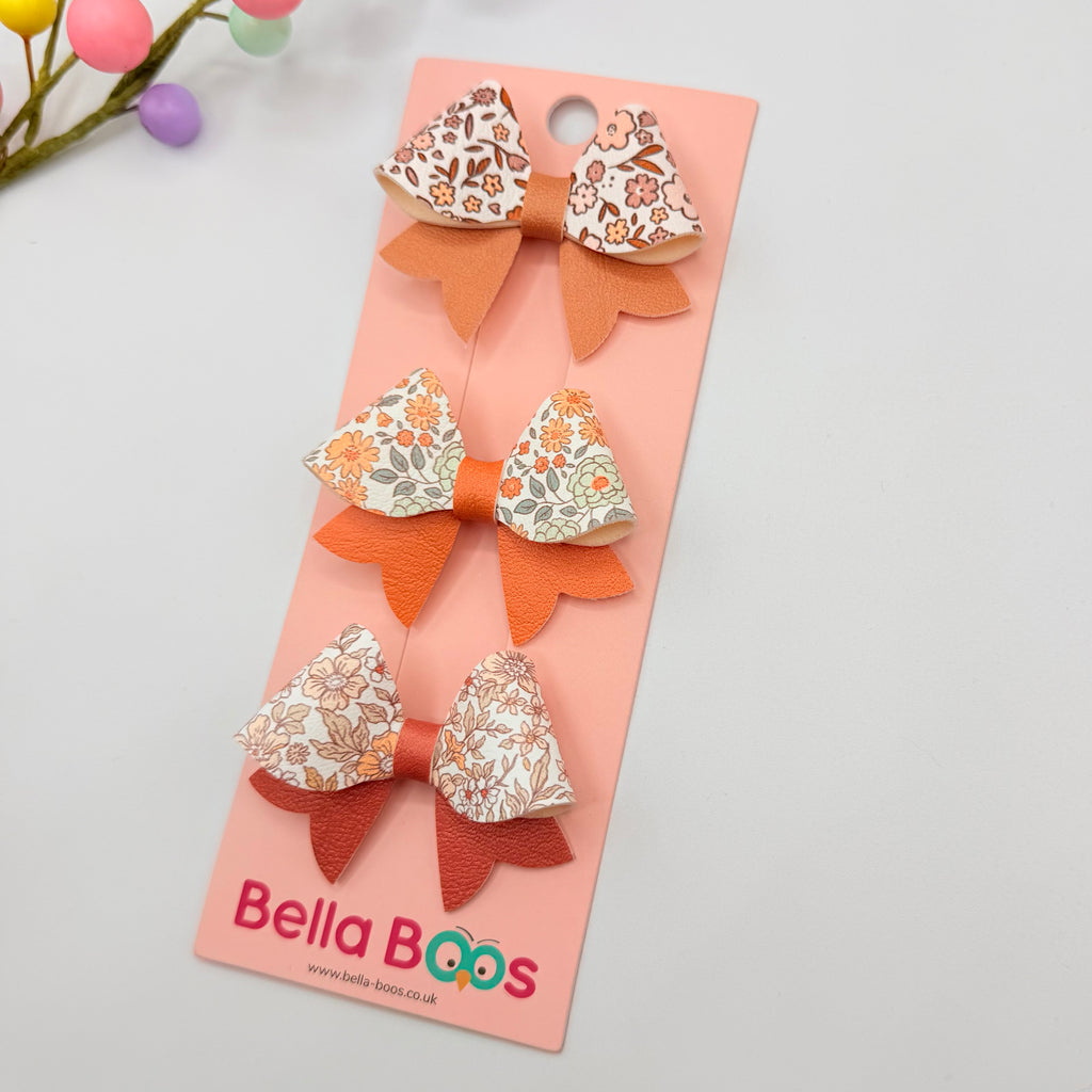 Bella Hair Bow Trio - Natural Florals Hair bow sets
