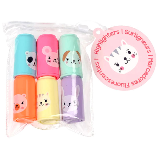 Mini animal highlighters (pack of 6)