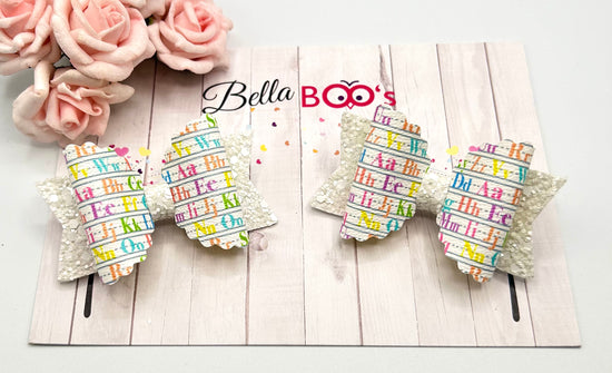 Alphabet Pigtail Hair Bow Set