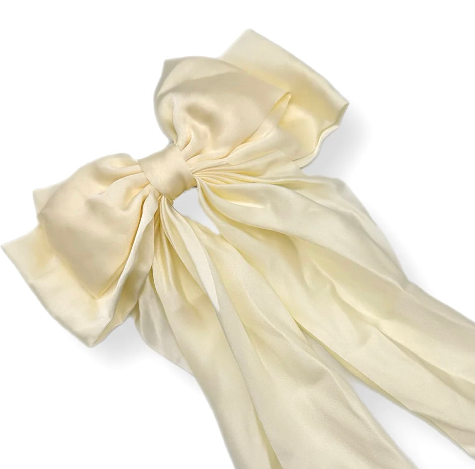 Large Waterfall Style Hair Bow  - Cream