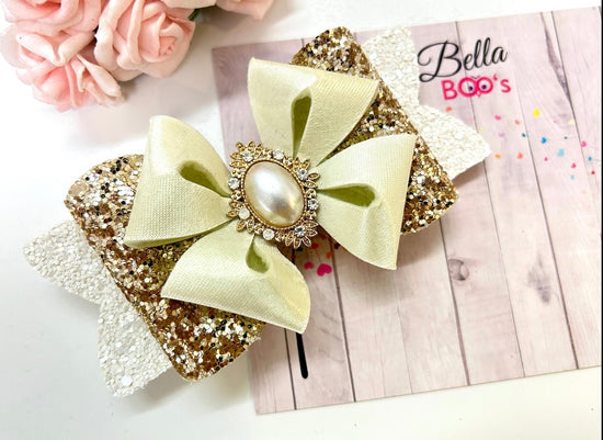 Deluxe Hair Bow - Pearl