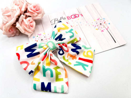 Alphabet Fabric Hair Bow