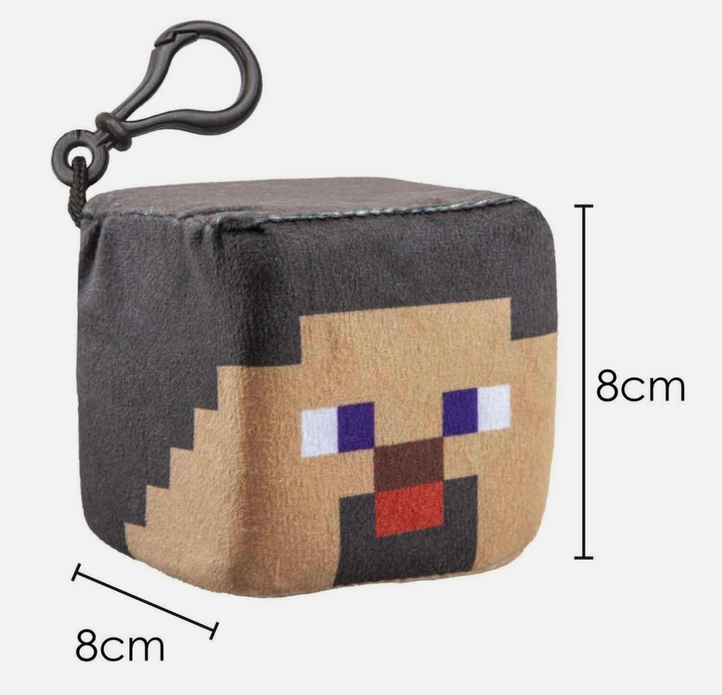 Minecraft Plush Clip On - Chose From 4 Steve Bag clips & keyrings