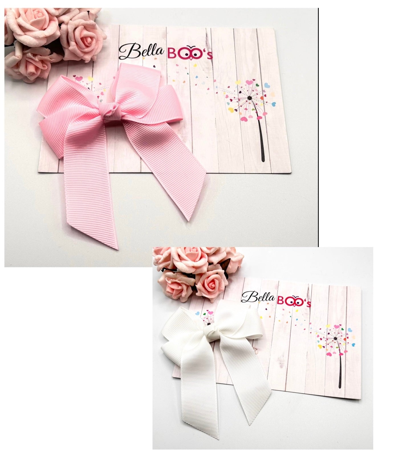 Ribbon Hair Bow - Pink Or White