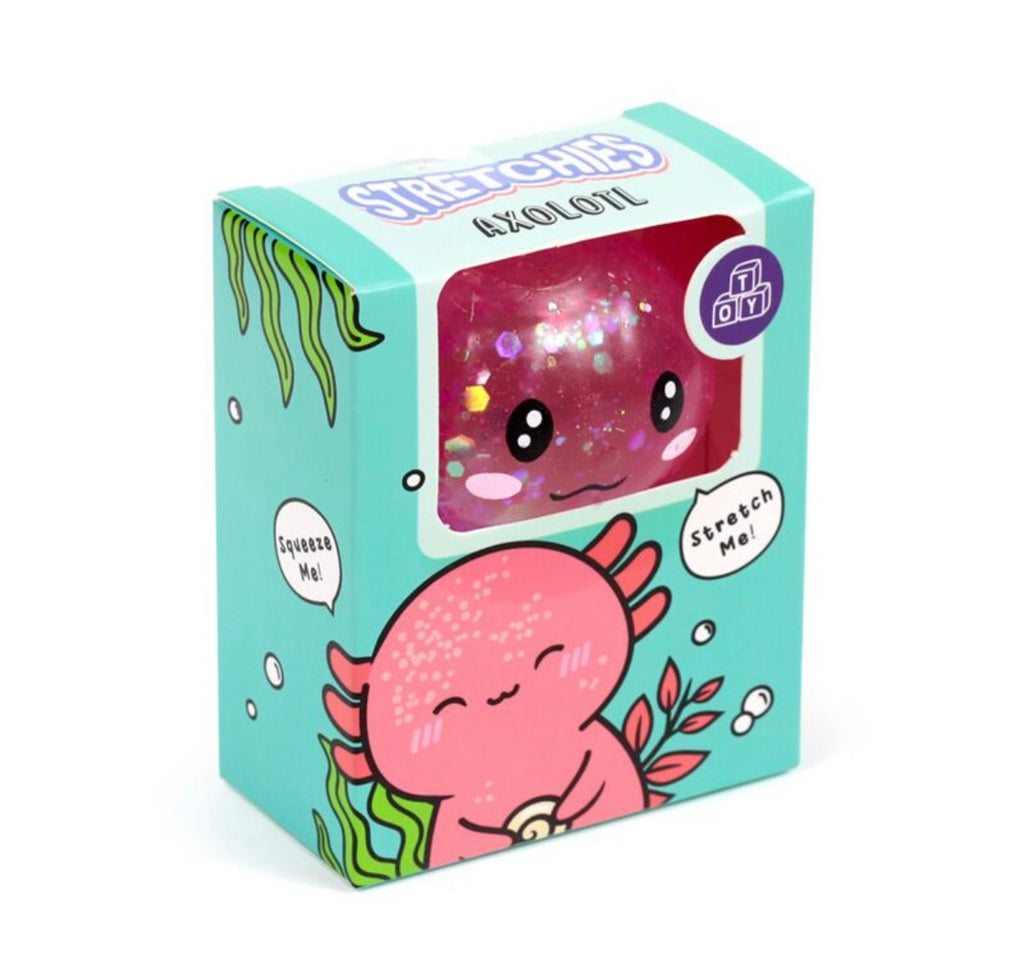 Squeezable Glitter Axolotl Stress Toy Fidget