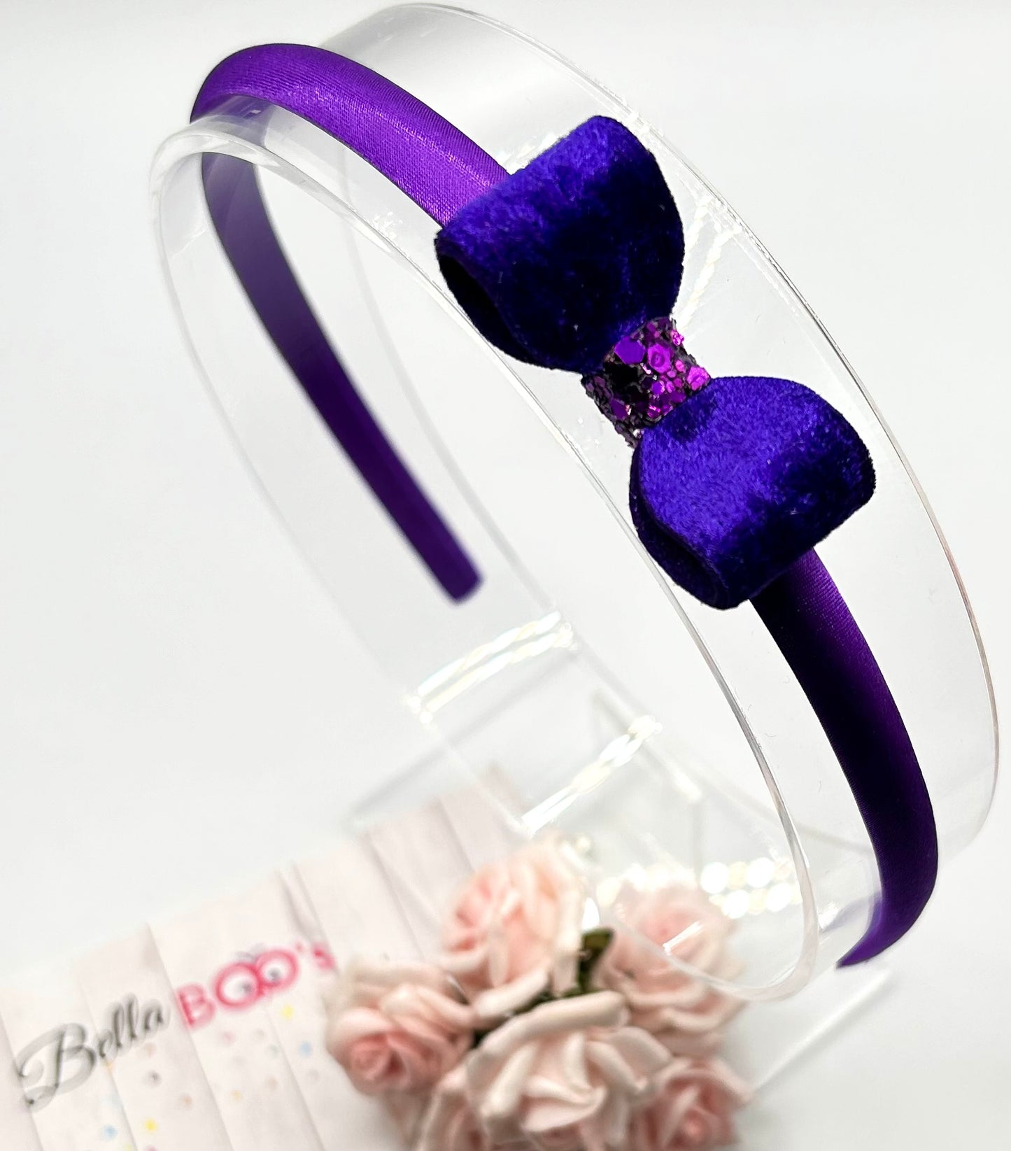 Load image into Gallery viewer, Purple Bow Hair Band
