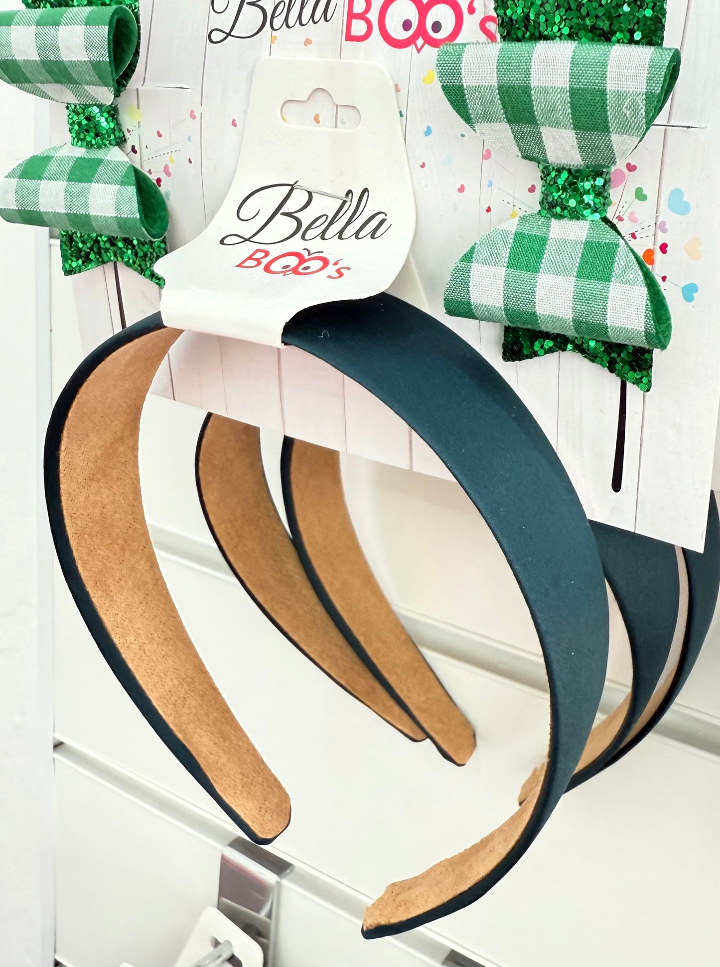 School Pigtail & Hairband Set - Green