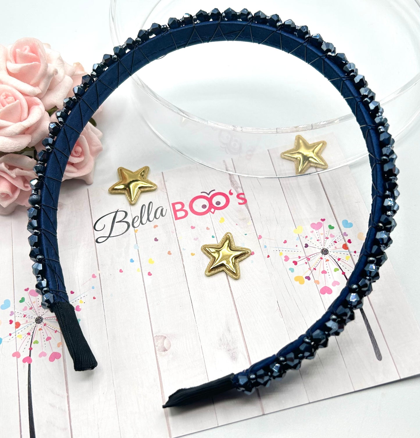 Deep Navy Crystal Hair Band