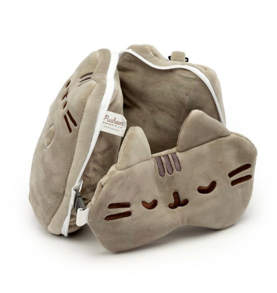 Relaxeazzz Pusheen Cat Shaped Travel Pillow & Eye Mask