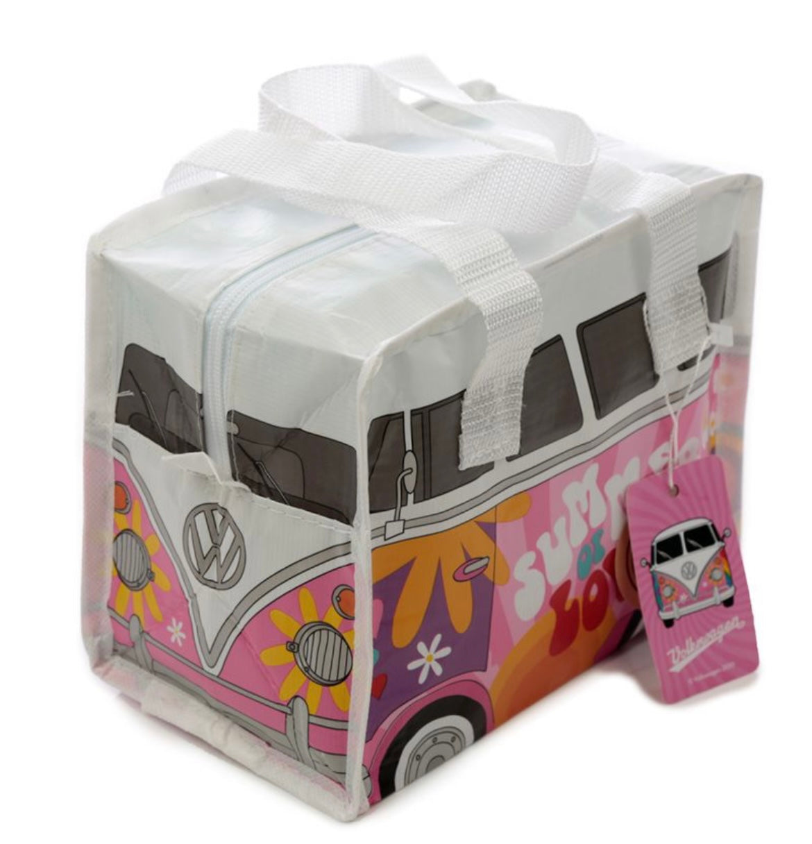 Volkswagen VW T1 Camper Bus Summer RPET Lunch Bag - Pink