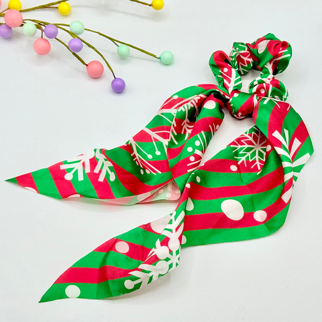 Christmas Snowflake Long Tail Hair Scrunchie Hair scrunchies