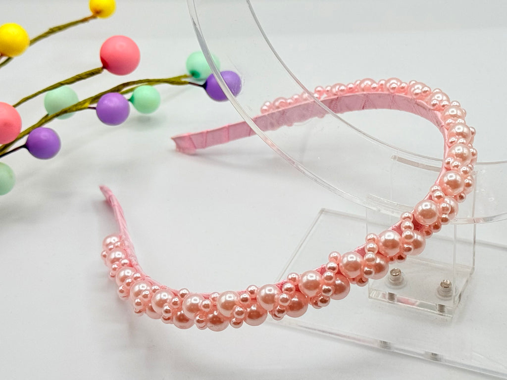 Pink Faux Pearl Cluster Hair Band Hair bands