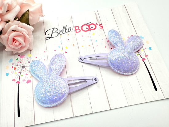 Sparkle Bunny Clip Set - Lilac