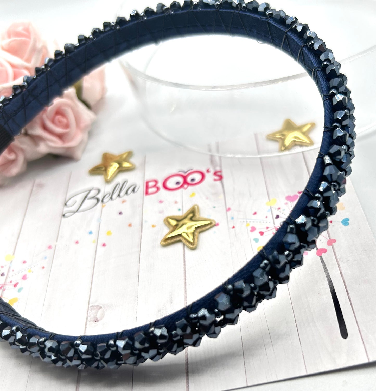 Deep Navy Crystal Hair Band