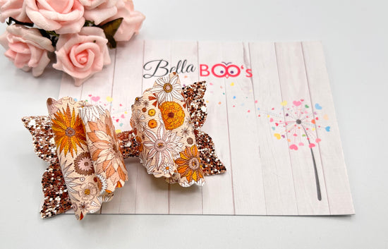 Floral Fall Hair Bow