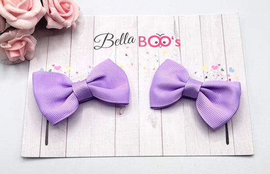 Ribbon Hair Bow Set - Lilac