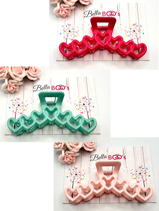 Heart Design Claw Clip - Select Your Colour