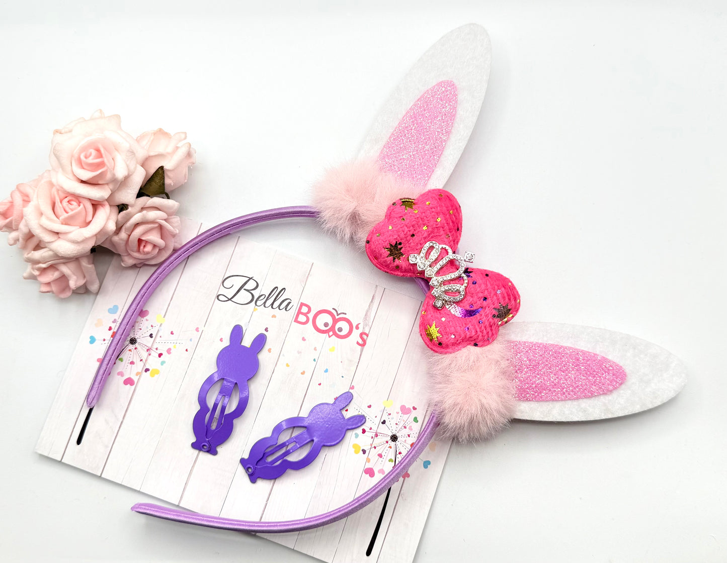 Princess Bunny Ears & Clip Set