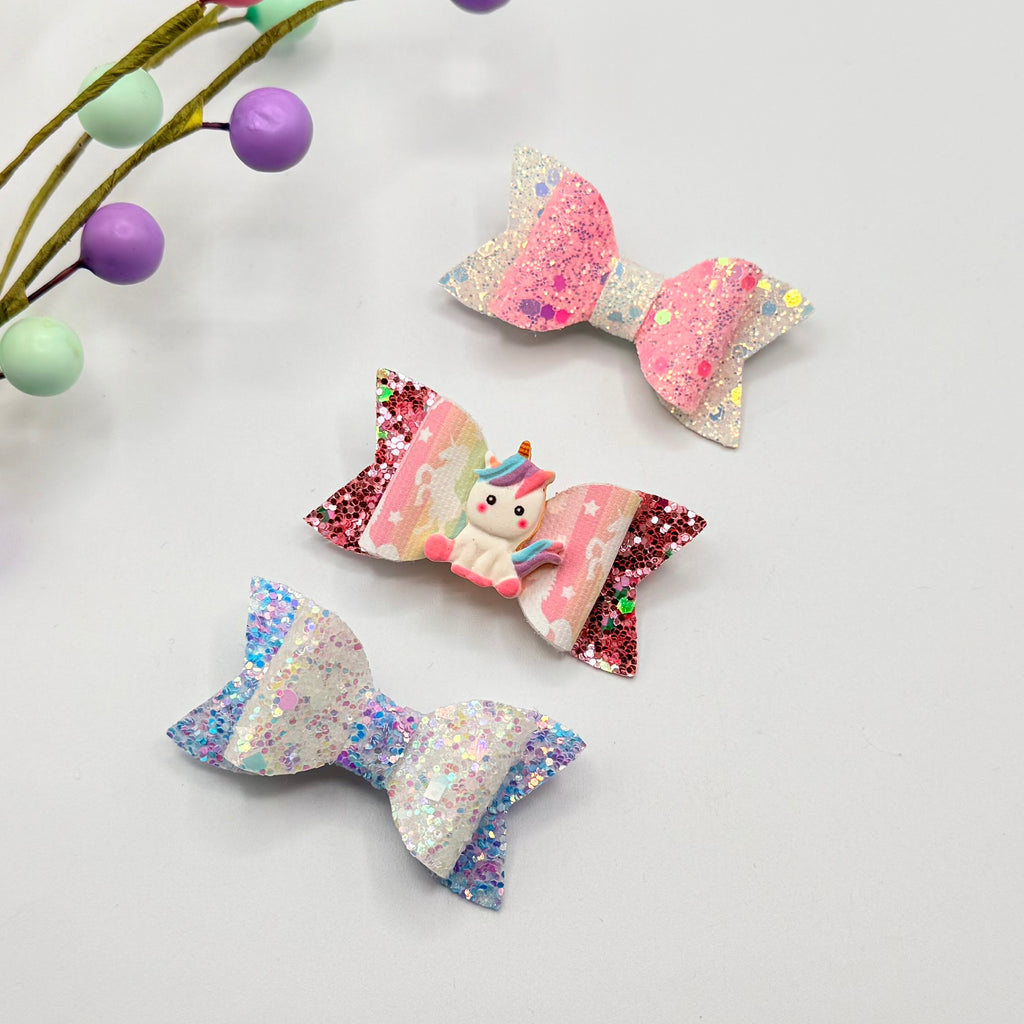 New Unicorn Flutter Hair Bow Set Hair Bows