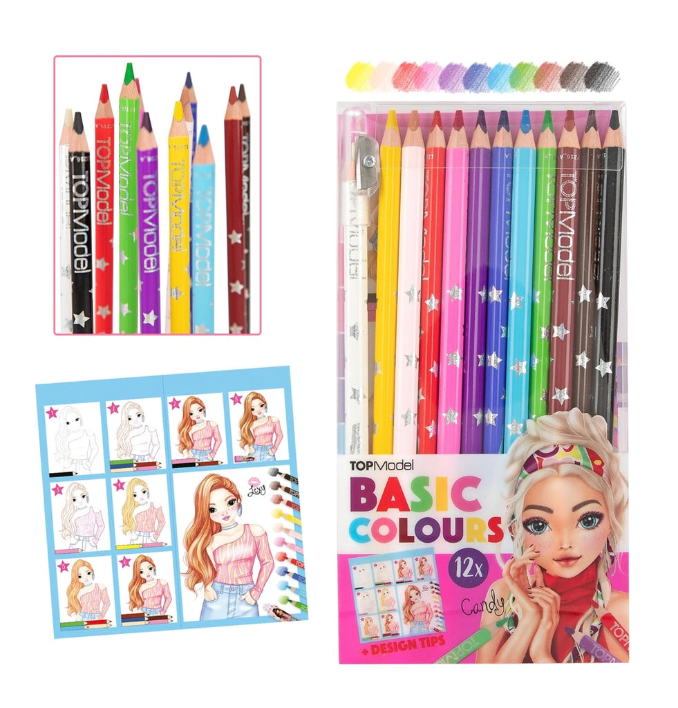 TOPModel Basic Colouring Pencil Set 12 Colours Stationary